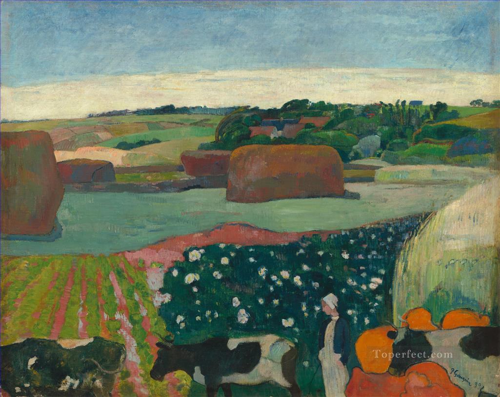 Pajares en Bretaña Postimpresionismo Primitivismo Paul Gauguin Pintura al óleo